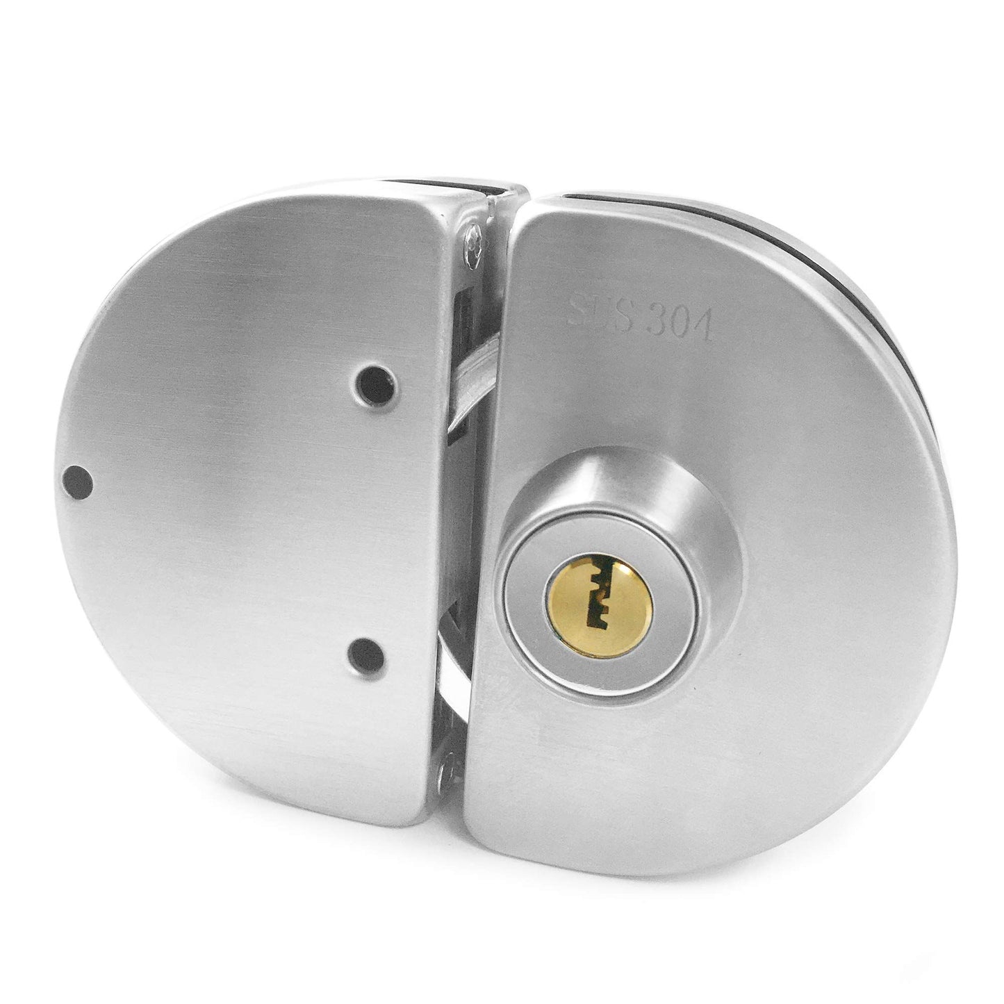 Glass Door Lock with Stainless Steel Double Bolts Swing Push, Double Sliding Security Door Lock  Thick Glass