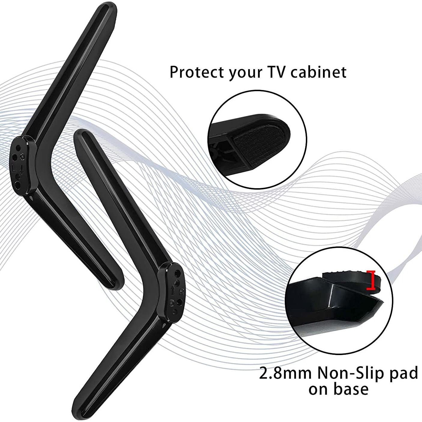 TV Stand Legs for Smart Tv  with Screws, Please Check TV Models Before Purchase TV Stand Legs Replacement, Easy Installation