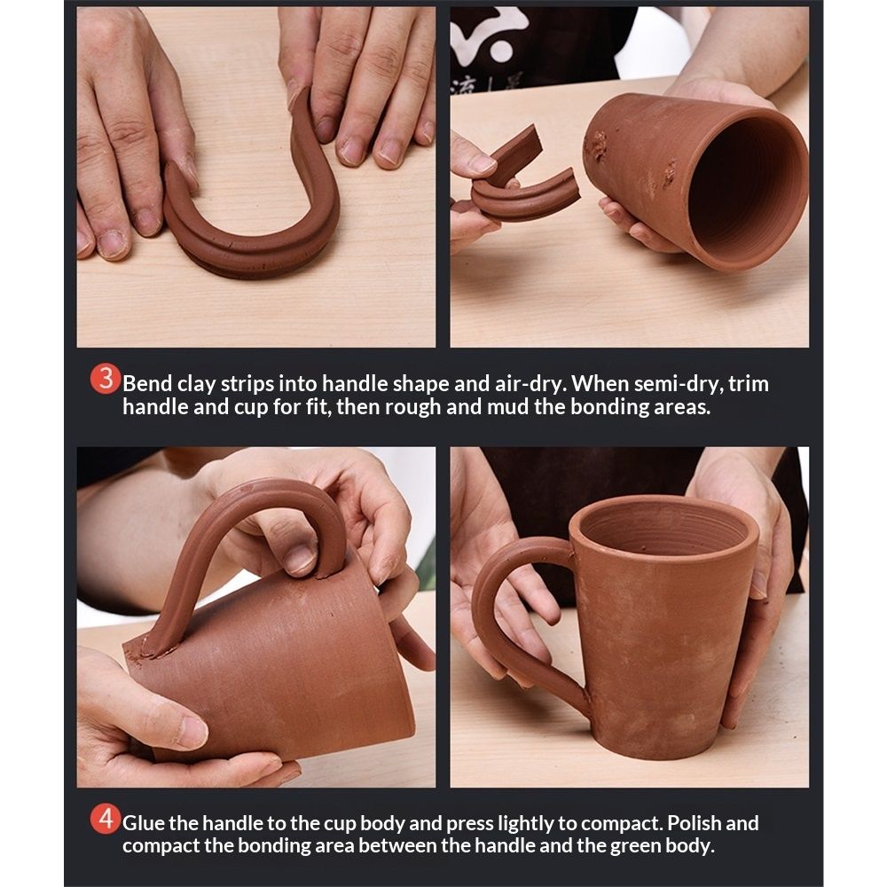 Pottery Handle Making Tool Sculpture Scraper Pottery Carving Tool Pottery Cup Handle Shape Tool for Tea Cup Mug Utensil Vase Handle Clay Cutters (5 PCS)