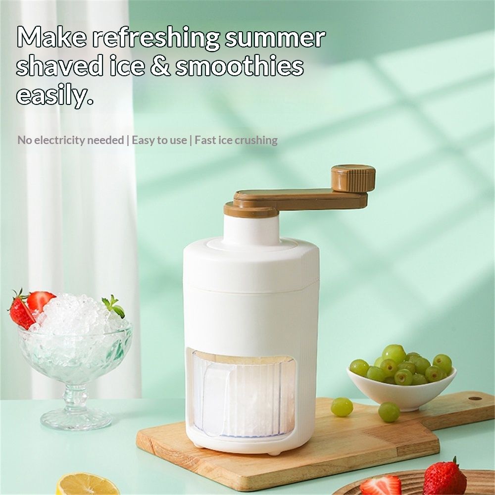Shaved Ice Machine, Manual Ice Shaver Machine Snow Cone Machine with Ice Mold Box for Kitchen and Picnic, Slushie Machine, BPA-Free