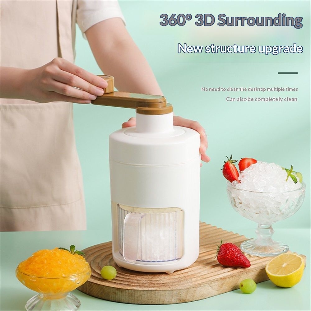 Shaved Ice Machine, Manual Ice Shaver Machine Snow Cone Machine with Ice Mold Box for Kitchen and Picnic, Slushie Machine, BPA-Free