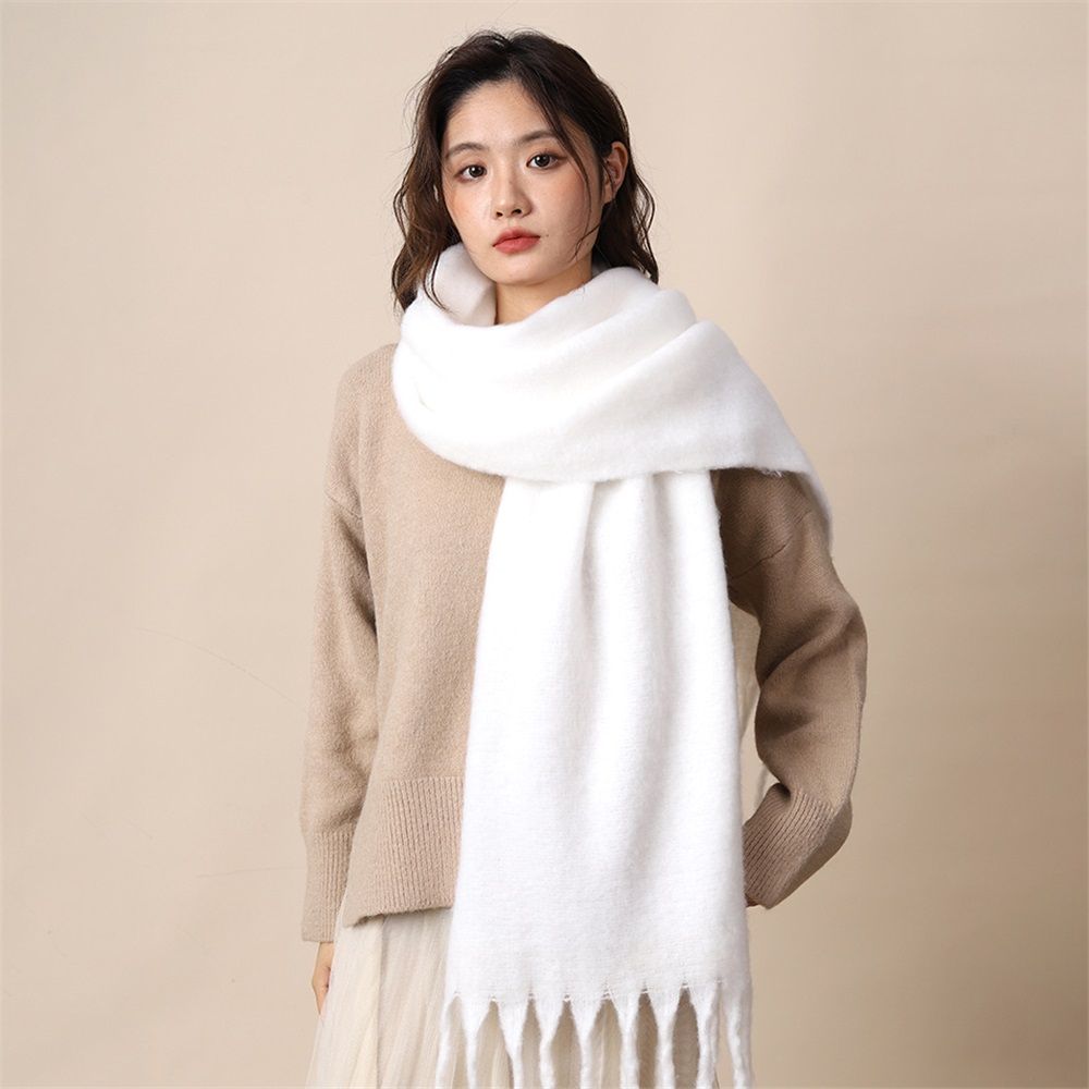 Women's Mohair Winter Scarf Pure Color, Warm Winter Scarf for Women and Men, Soft Luxurious Cashmere Feel Scarfs