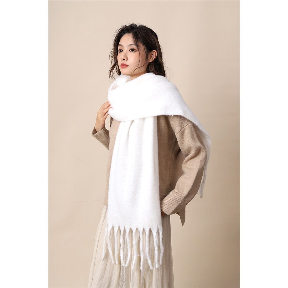 Women's Mohair Winter Scarf Pure Color, Warm Winter Scarf for Women and Men, Soft Luxurious Cashmere Feel Scarfs