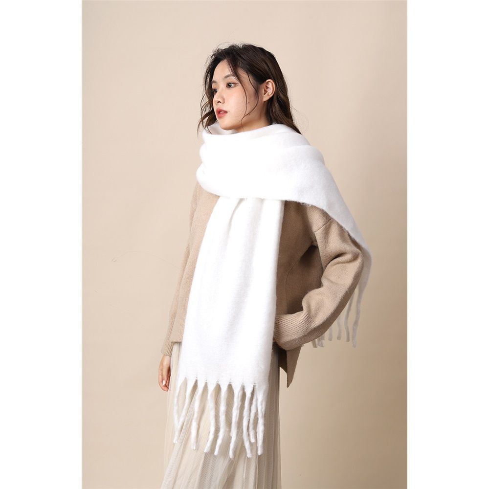 Women's Mohair Winter Scarf Pure Color, Warm Winter Scarf for Women and Men, Soft Luxurious Cashmere Feel Scarfs