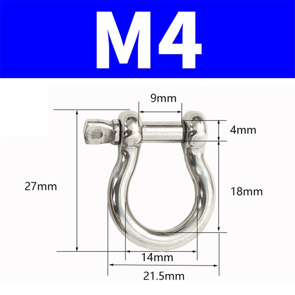 20Pcs M4 D Ring Shackle 304 Stainless Steel Screw Shackle Heavy Duty Screw Pin Shackle -Dia. : 0.16"/4mm