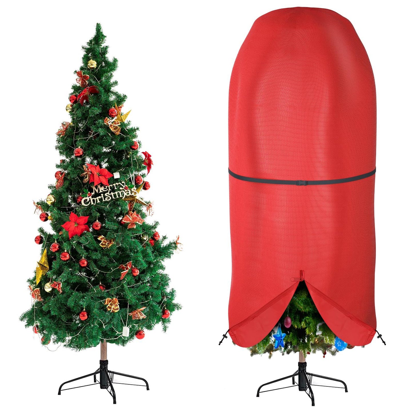 Upright Christmas Tree Storage Bag,Oxford Fabric Tear Resistant Adjustable Christmas Tree Storage Bag for 9 FT Assembled Trees（Excluding Christmas tree）