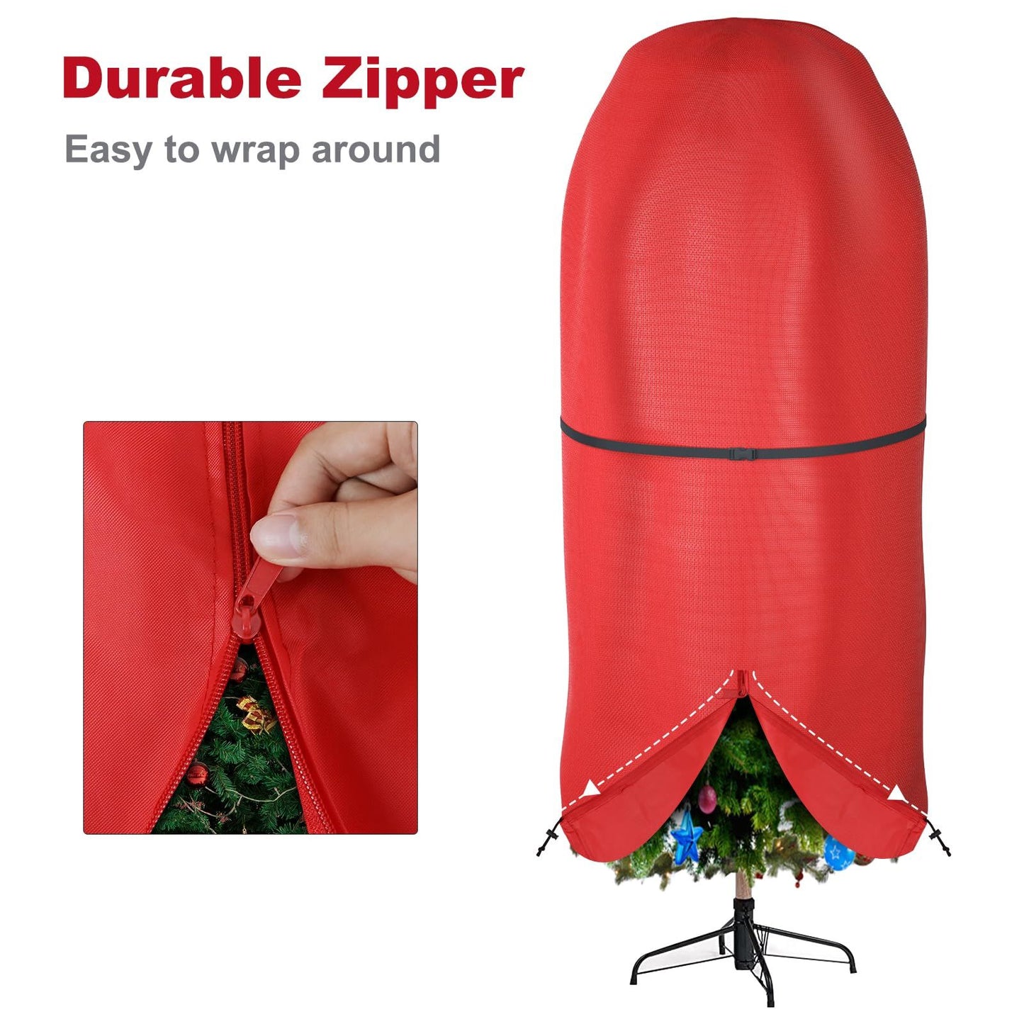 Upright Christmas Tree Storage Bag,Oxford Fabric Tear Resistant Adjustable Christmas Tree Storage Bag for 9 FT Assembled Trees（Excluding Christmas tree）