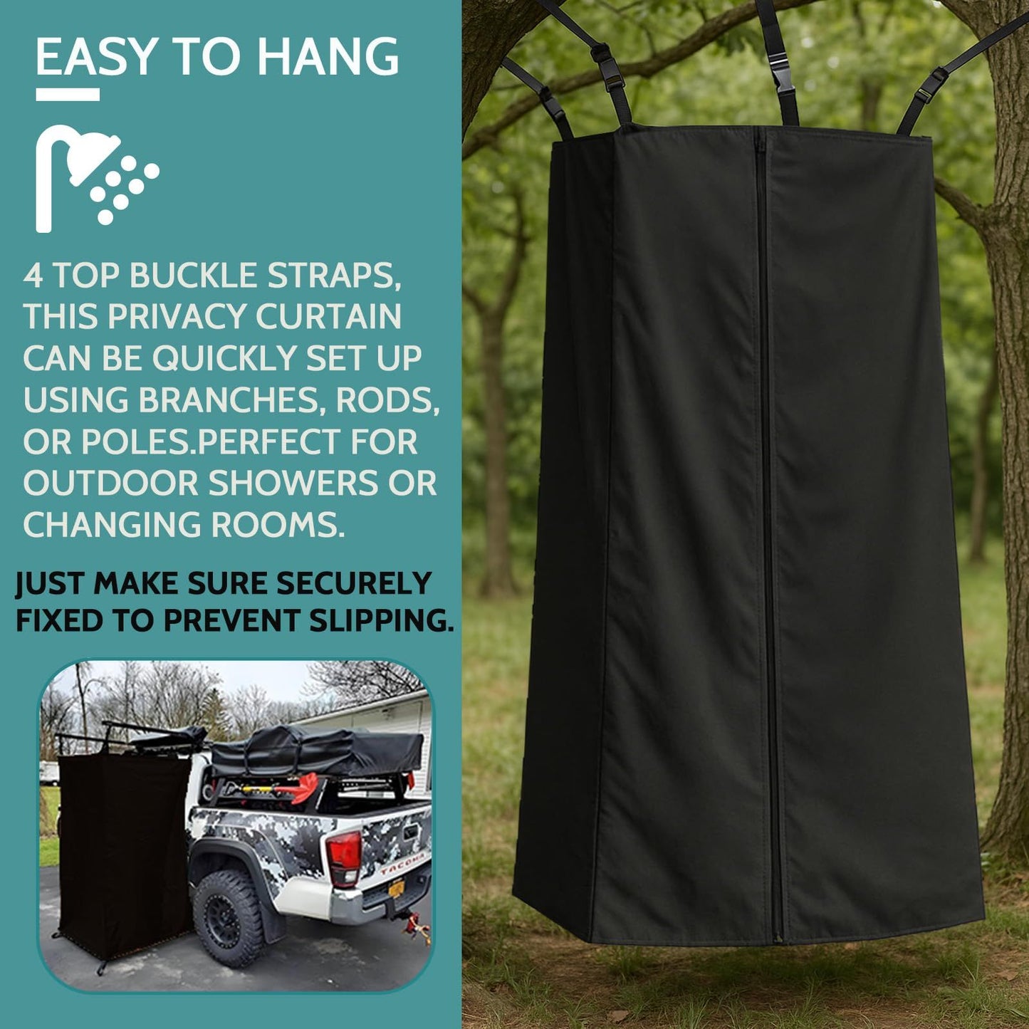 420D Privacy Tent for Boat, Heavy Duty Hanging Changing Room for Top  Portable Privacy Station for Pontoons (black  183*77*69cm）