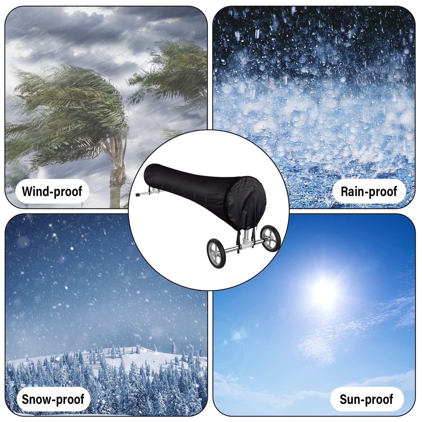 Swimming Pool Solar Reel Cover, 18FT Pool Solar Protective Blanket Reel Cover, Waterproof Winter Reel Blanket Covers for Inground Pools