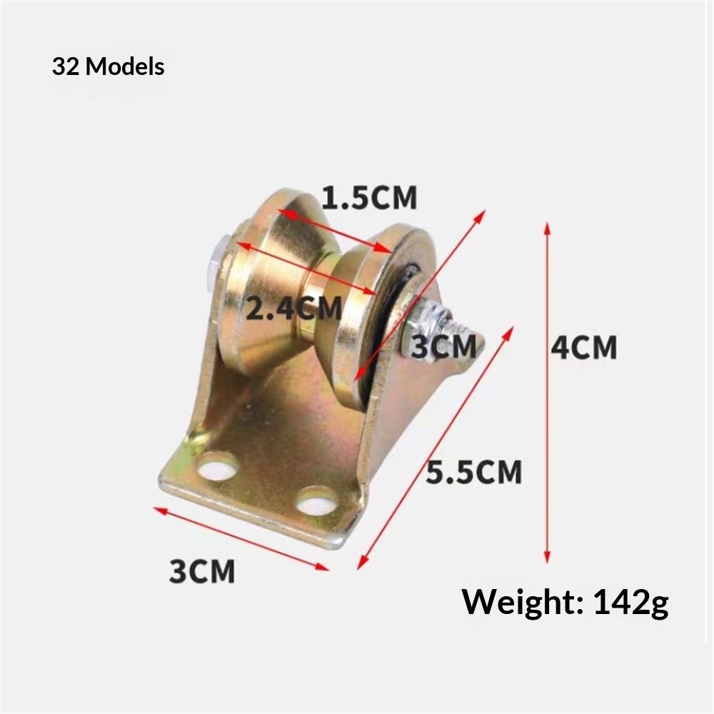 Dia Groove Rigid Caster Wheel Steel for Industrial Machines Carts 4pcs Sliding Gate Wheel, Rigid Caster with Bracket for Inverted Track