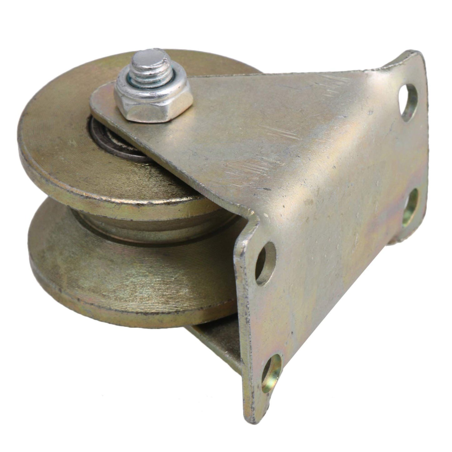Dia Groove Rigid Caster Wheel Steel for Industrial Machines Carts 4pcs Sliding Gate Wheel, Rigid Caster with Bracket for Inverted Track