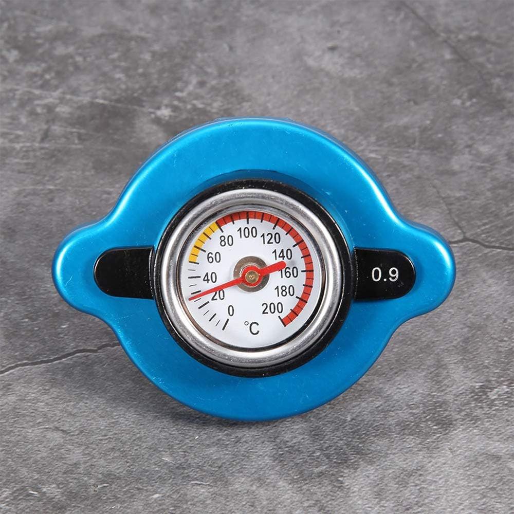 Thermostatic Radiator Cap, Universal Thermostatic Radiator Cap Water Tank Cover Leakproof W/Temperature Gauge(Big head 0.9bar)