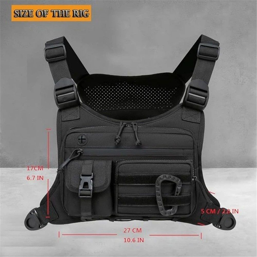 Outdoor Chest Bag For Men and Women, Vest For Running, Cycling, Chest Pack Rig For Sports and Workouts