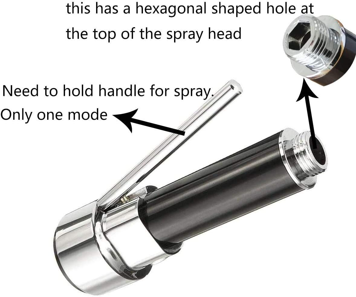 Kitchen Tap Spray Head, ABS Kitchen Tap Sprayer Head, Sink Faucet Sprayer Head Nozzle Replacement Part, Pull Down Faucet Hose Sprayer Head Nozzle , only One Setting, Chrome