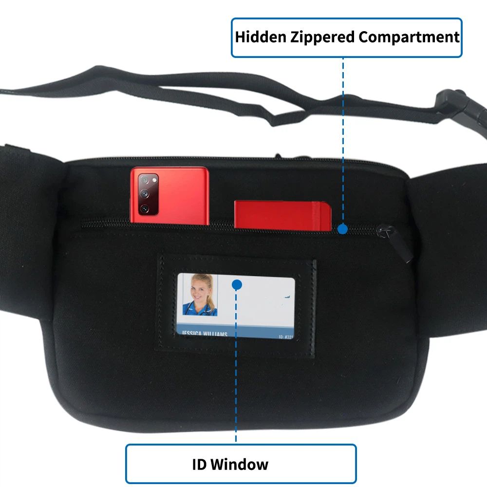 Nurse Belt Pack with Multi-Compartment Tool Strap Practical with Medical Equipment Pocket and Tape Holder for Stethoscope Bandage Scissors or other Supplies Black(oniy bag)