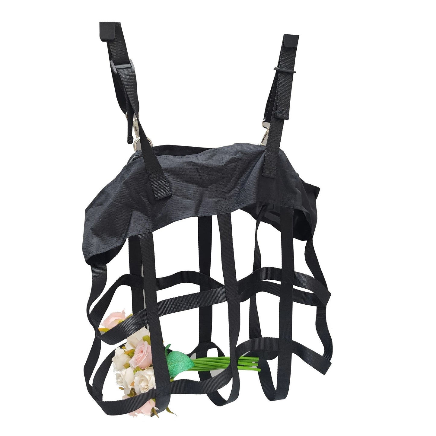 2 Pcs Classic Box Fan Holder for Horse Stall Adjustable Equine Bag Hanging Horse Fan Stable Supplies Hook Accessories, black（oniy two bag）