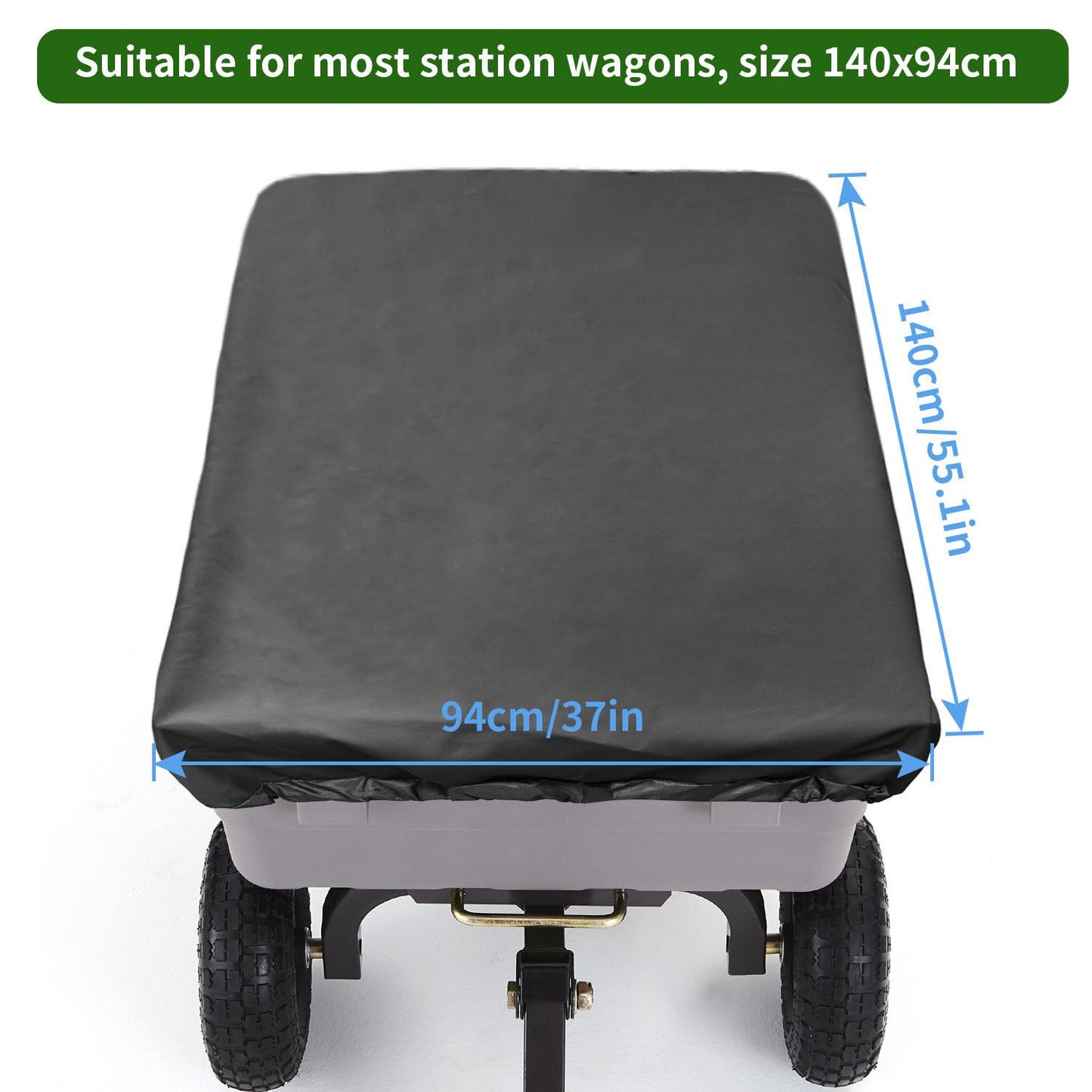 Collapsible Wagon Cover for Carts Garden Dump Cart, Outdoor Garden Wagon Cart Cover, Waterproof Dustproof UV Resistant Wagon Rain Covers Perfect for Lawn, Barn and Farm（There is only one dust cover）