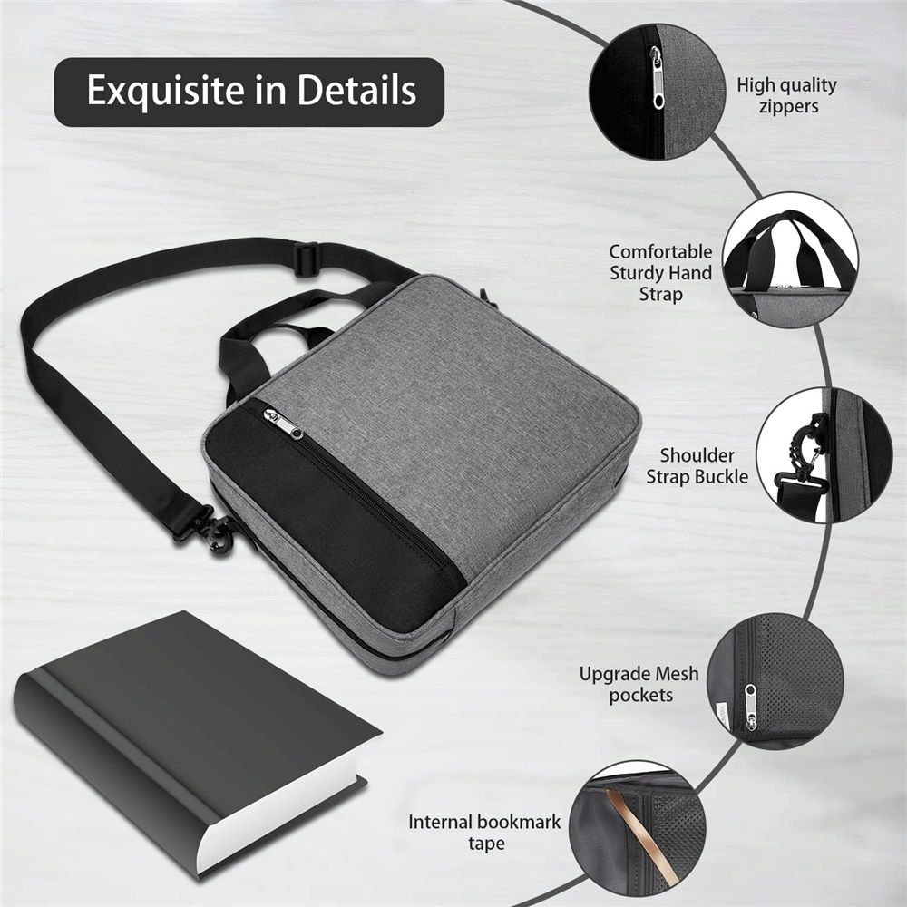 Bible Cover for Men Women, Zippered Bible Carrying Case Bible Protective Bag with Handle and Adjustable Shoulder Strap, Bible Bag for Women Men Kids（gray，oniy bag）