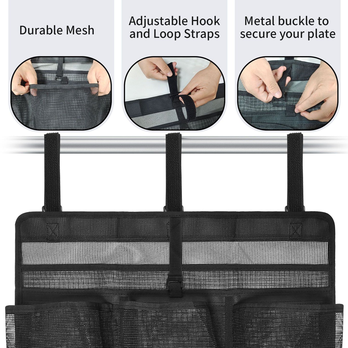Camping Dish Drying Bag Collapsible Dish Drying Rack, Portable Mesh Dinnerware Drainer Organizer for RV Campers Travel Trailers Space Saving Camping Kitchen Storage Rack (black)