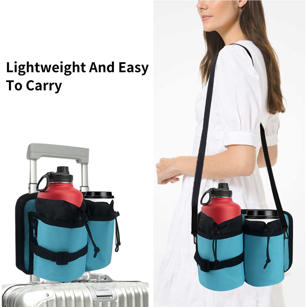 Luggage Travel Cup Holder Attachment. Hands-Free Drink Carrier for Coffee Mugs & Tumblers, Fits Suitcase & Roll-On Handles. Must-Pack Travel Accessory, Gift for Flight Attendants & Travelers