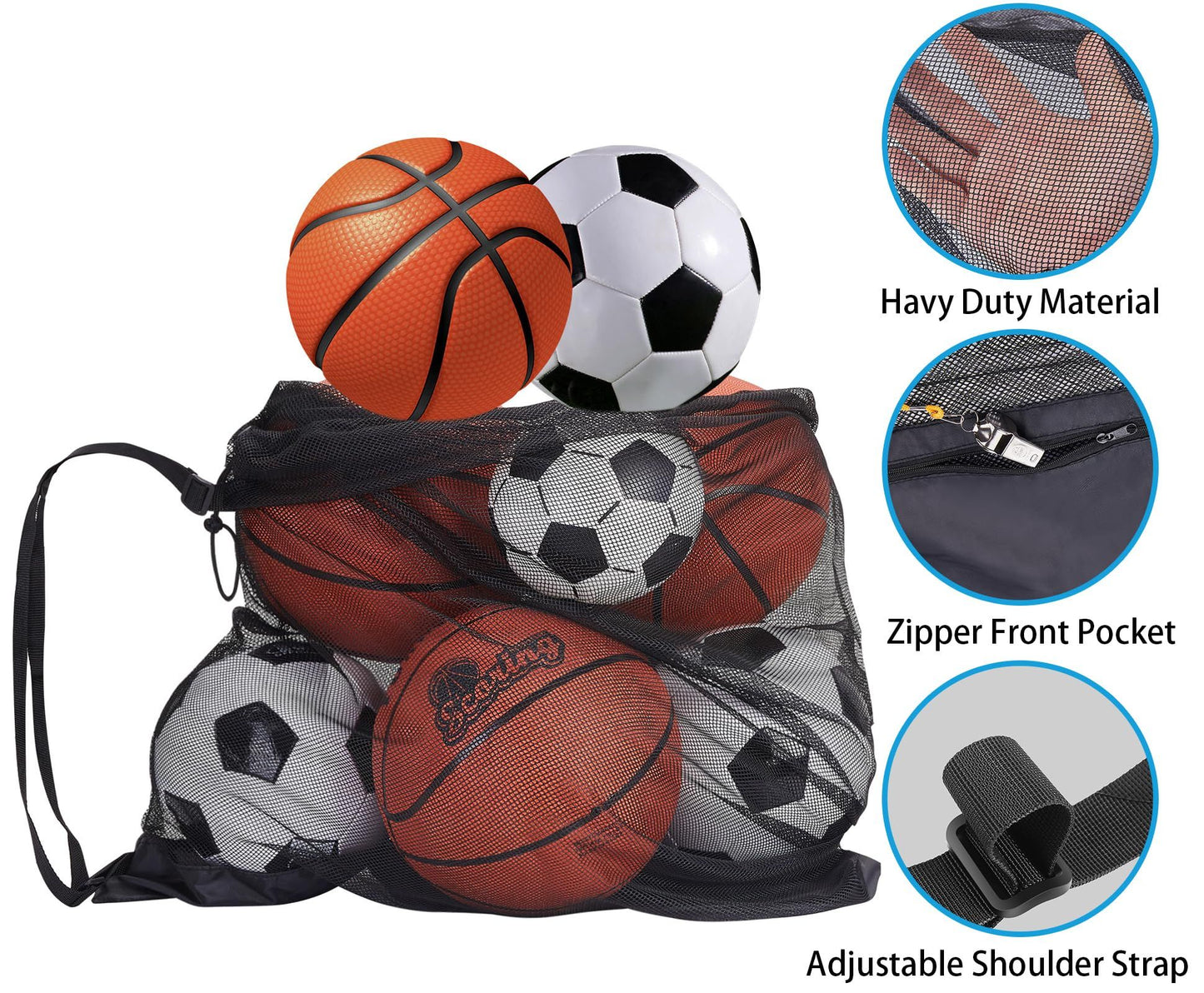 Drawstring Ball Bag - Organize, Store, and Transport Your Sports Basketball, Volleyball, Baseball, Swimming Gear with Ease