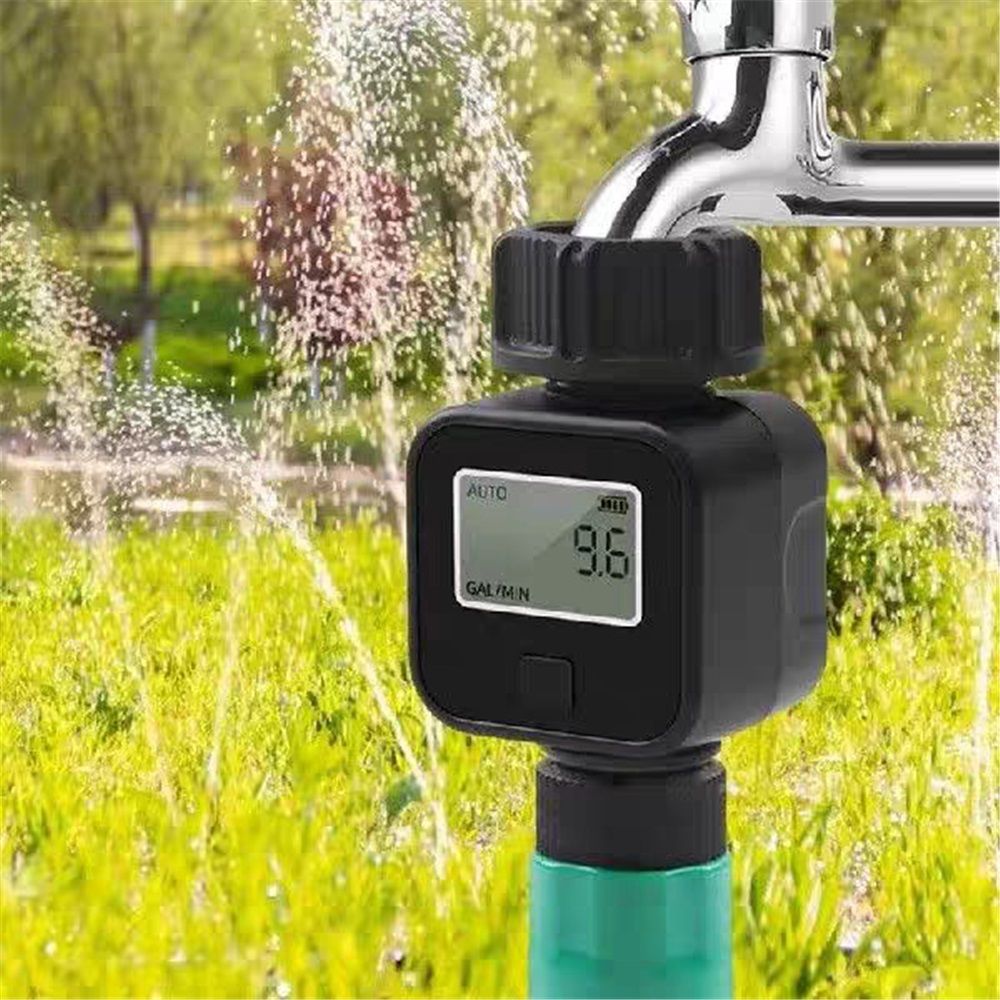 Digital Water Flows Meter for Outdoor Garden Hose Watering Irrigation Measuring Consumption Water