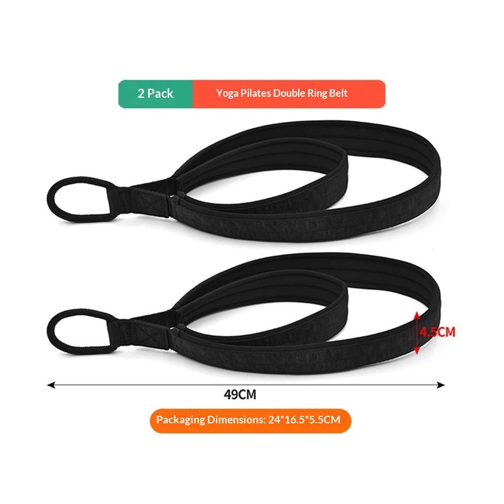 2 Pcs Pilates Straps - Double Loop Ring Straps for Reformer, Padded, Home Gym Workout Yoga exercise accessories