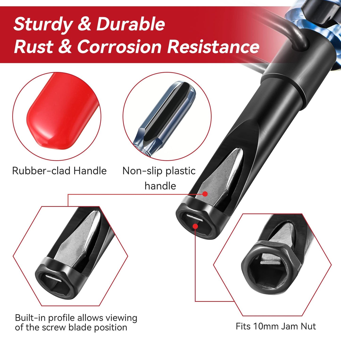 10mm locking nut valve adjustment tool, slotted valve adjustment bolt, automotive engine valve grinding guide disassembly tool