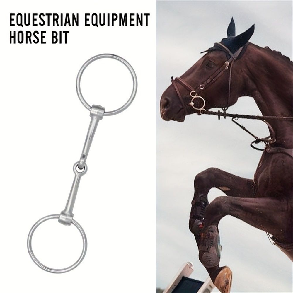 Ring  Hollow Jointed Mouth for Equestrian Supplies   Enhanced Control and Comfort, Jointed Chewing Mouth Roller, Suitable for Training Horses
