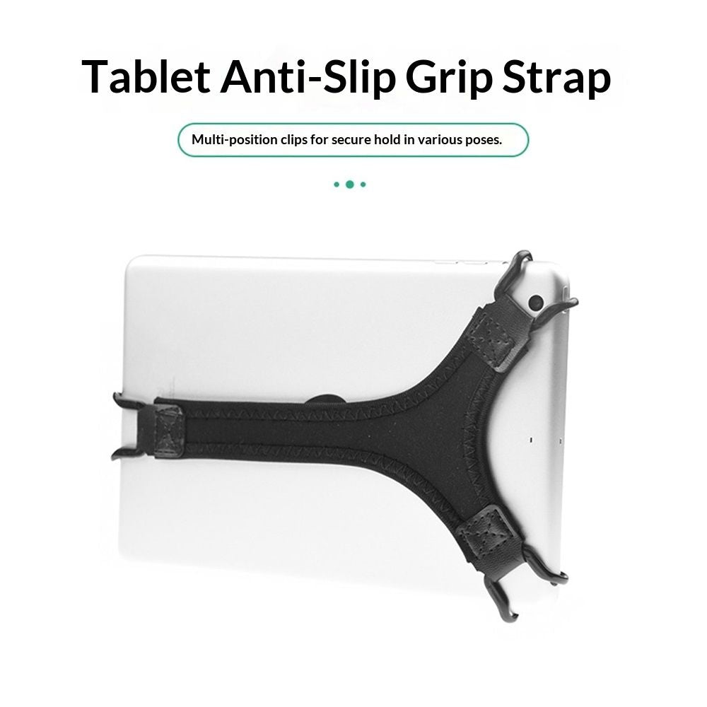 Security Hand Strap Holder Finger Grip for Tablets -Non Slip Hands Supports for Reading Works Travels 8-8.5 inches  black