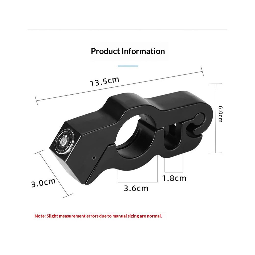Lock Motorcycle, Heavy Duty Anti Theft Adjustable Bike Handlebar Lock with 2 Keys Protect Your Motorcycle   (black)