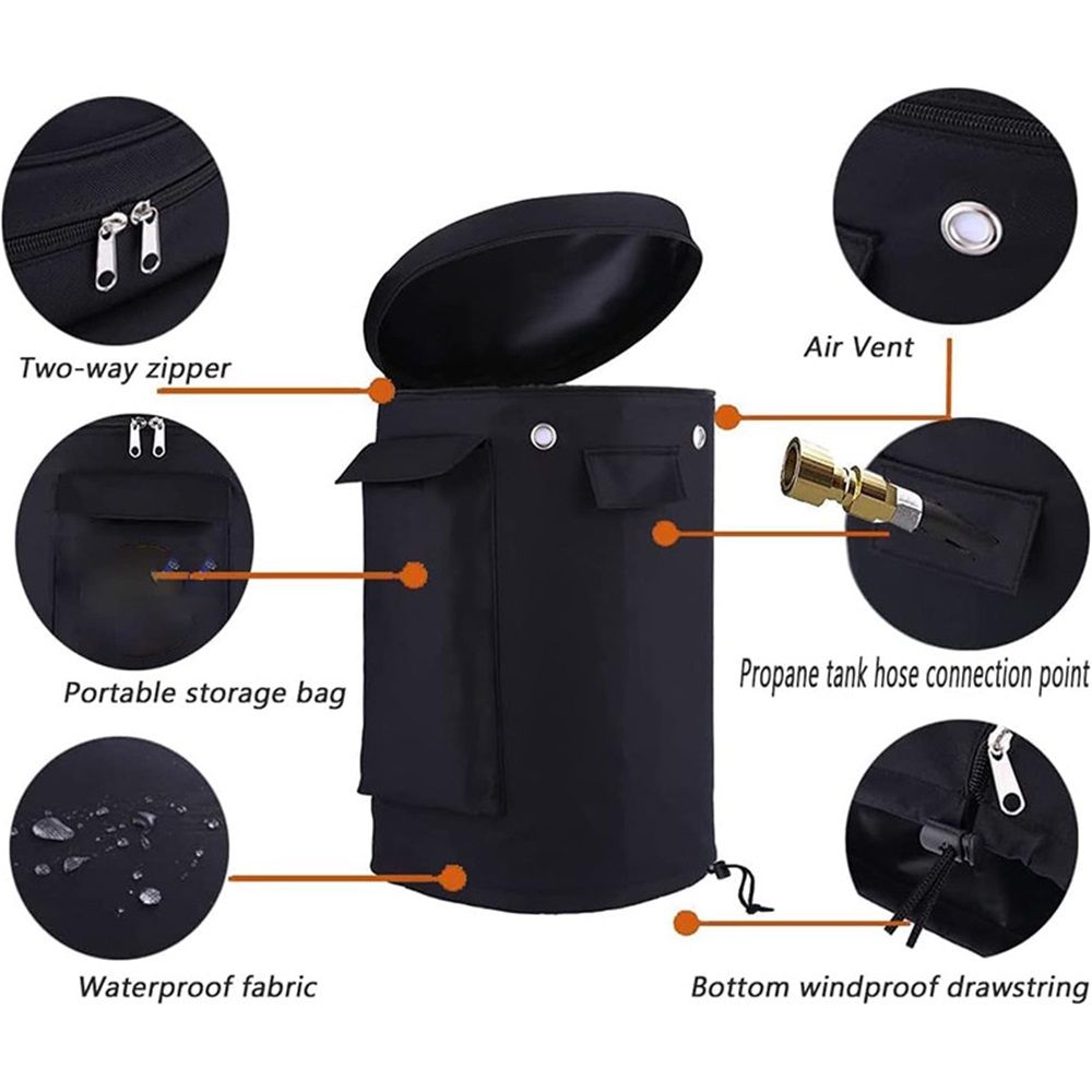 Propane Tank Cover, Propane Gas Tank Cover with Stable Tabletop Feature,UV and Weather Resistant,Ventilated with Storage Pocket, Heavy Duty Oxford Cloth（20*13*2cm）