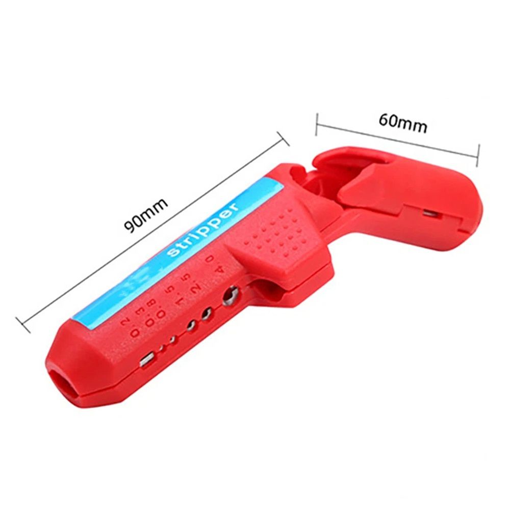 Universal Stripping Tool for Right-Handers,  Round Cable, Coax Cables, Data Cables, Wire Stripper, （red）