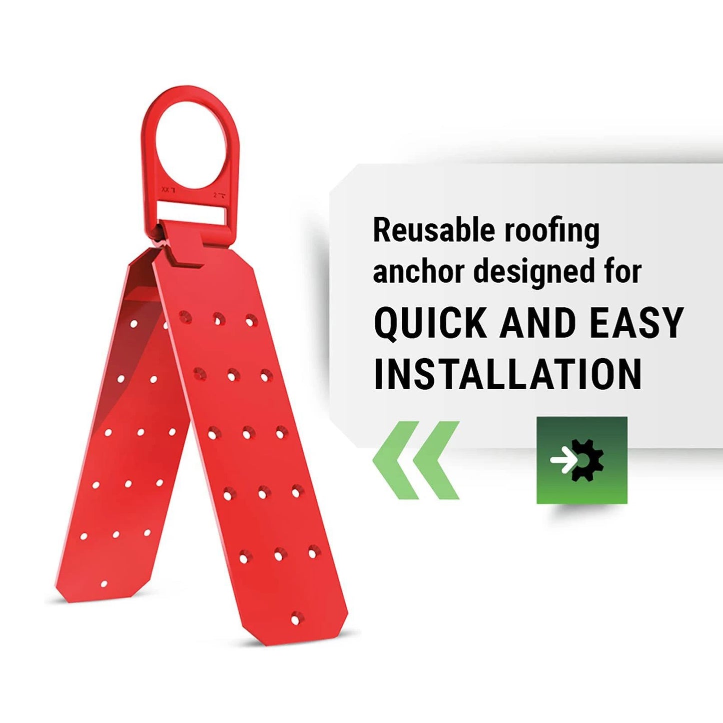 Temporary Roof Anchor Bracket - Steel Safety Roof Top Anchor Bracket for Roofing Work - Industrial, Construction, Roofing Fall Protection -