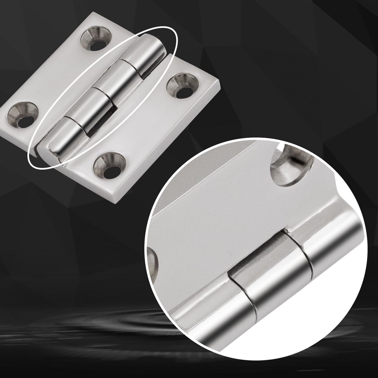 316 Stainless Steel Hinges Marine Grade 2" x 2" Heavy Duty Boat Hatch Hinge (50 mm X 50 mm) 4 Pack Casting Cabinet Door Hinge with Screws