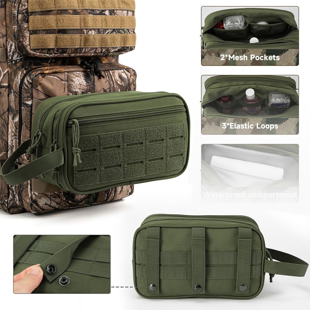 Toiletry Bag for Men | Dry Wet Separate Hygiene Bag Compact Kit Mens Shaving Kit Travel shower Bag (Green)