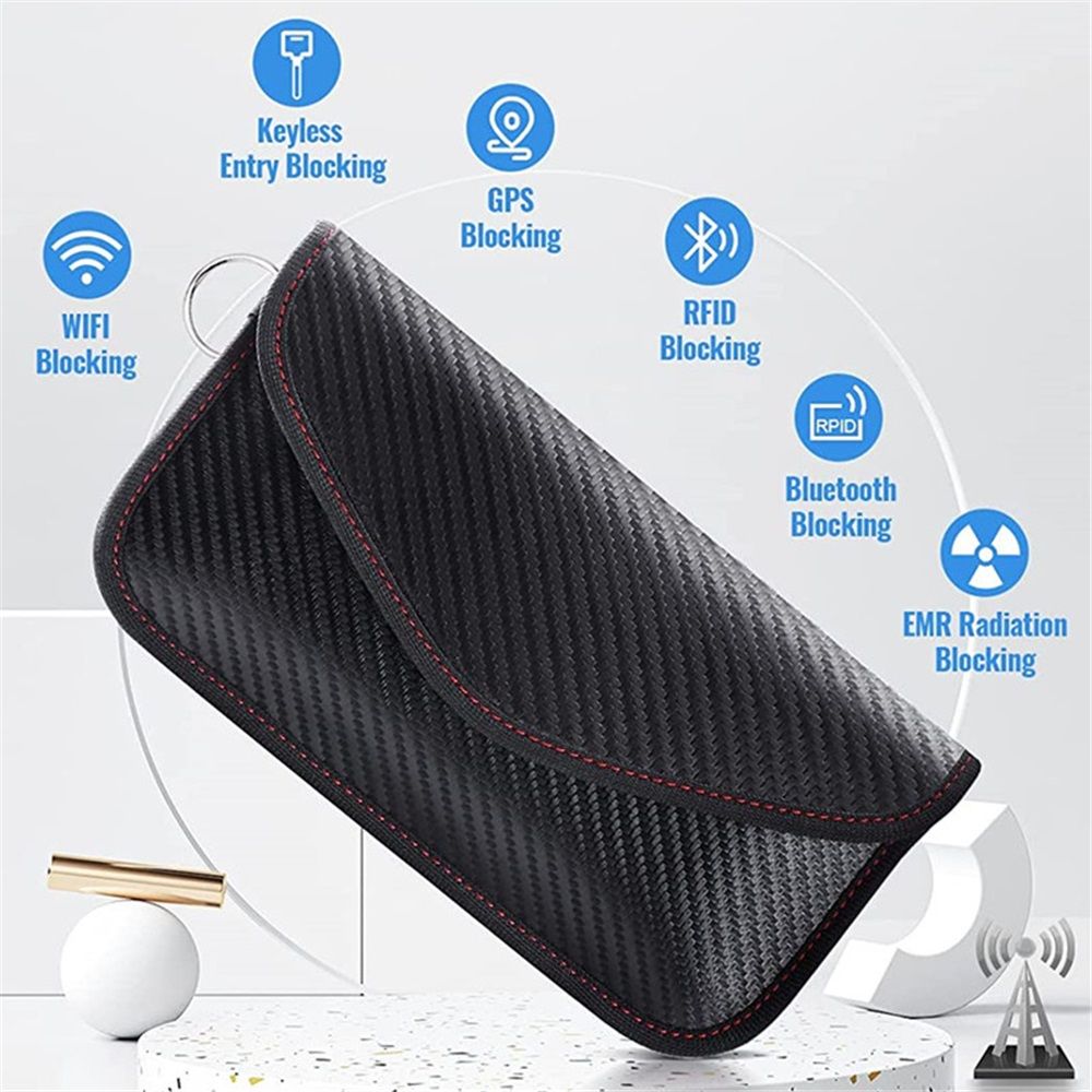 Pouch for Car Keys, Car RFID Signal Blocking Holder, Key Fob Protector, Key fob cage Block Signal Anti-Theft Fob Case (2 Pack)
