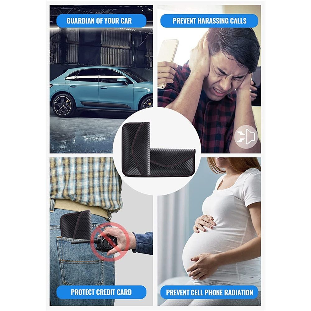 Pouch for Car Keys, Car RFID Signal Blocking Holder, Key Fob Protector, Key fob cage Block Signal Anti-Theft Fob Case (2 Pack)