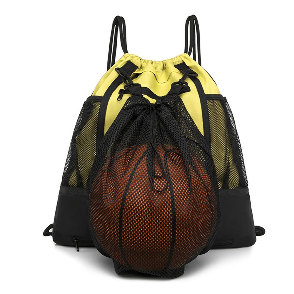 Drawstring Soccer Bag Basketball Backpack for Kids Teens, Foldable Sports Bags Detachable Ball Mesh Bag for Gym Yoga Football Baseball（oniy bag）
