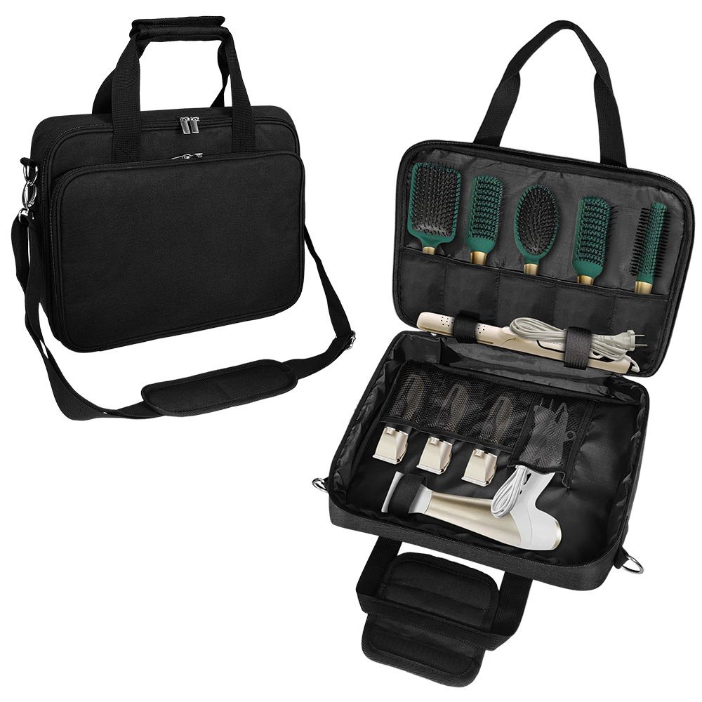 Barber Hairdryer Carrying Case - Hairstylist Travel Bag with Storage for Blow Dryer & Salon Equipment (oniy bag)