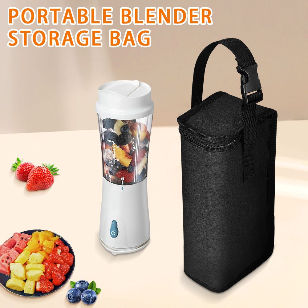 Portable Blender Storage Bag Sleeve Fully wrapped Storage Bag, for Beach Portable Small Mixer Black Splash-Proof Carrying Case with Hand Strap and Protective(Box Only)