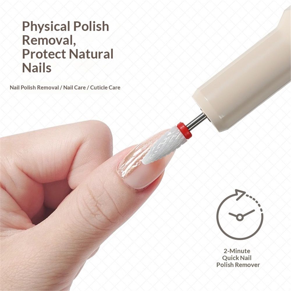 Electric Nail Drill Kit Professional - Electric Nail File with LED Display, Portable Nail Drill Machine for Nails, Hand Feet Trimmer Buffer Tool for Women Men Baby White