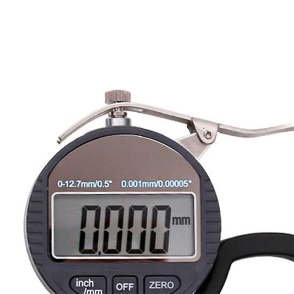 Digital Thickness Gauge, Thickness Micrometer Meter, 0 to 12.7mm Digital Display Measuring Tool with LCD Display, for Paper Film (0.001mm Accuracy)