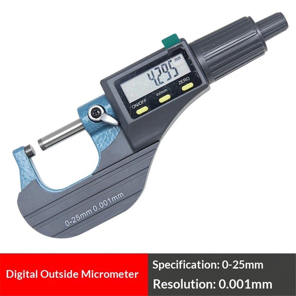 Digital Micrometer, Professional Inch/Metric Measuring Tools 0.001 mm Resolution Thickness Gauge, Protective Case with Extra Battery