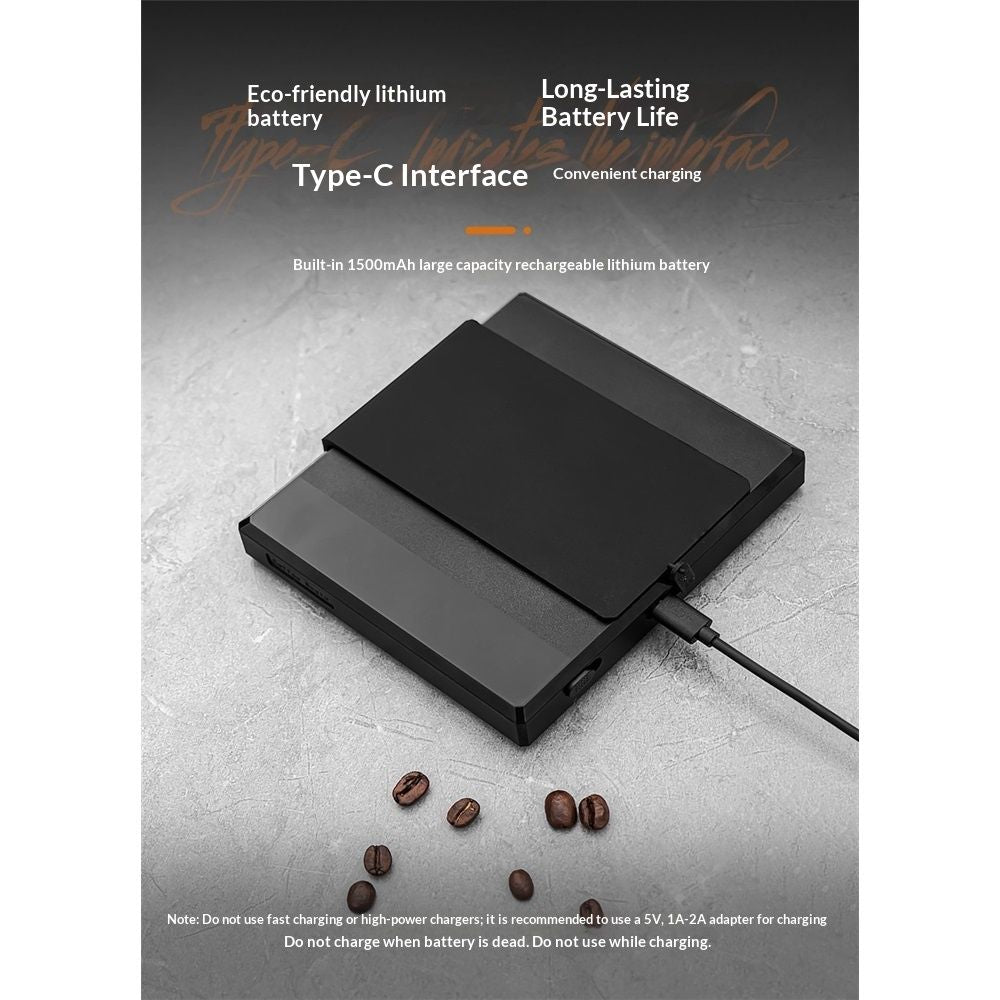 Espresso Scale with Timer,Small Coffee Scale with Solid-Liquid Detection,Auto Tare Digital Coffee Bean Scale,0.1g Accurate Weighting,3 Mode,Black（0.3g-2000g）