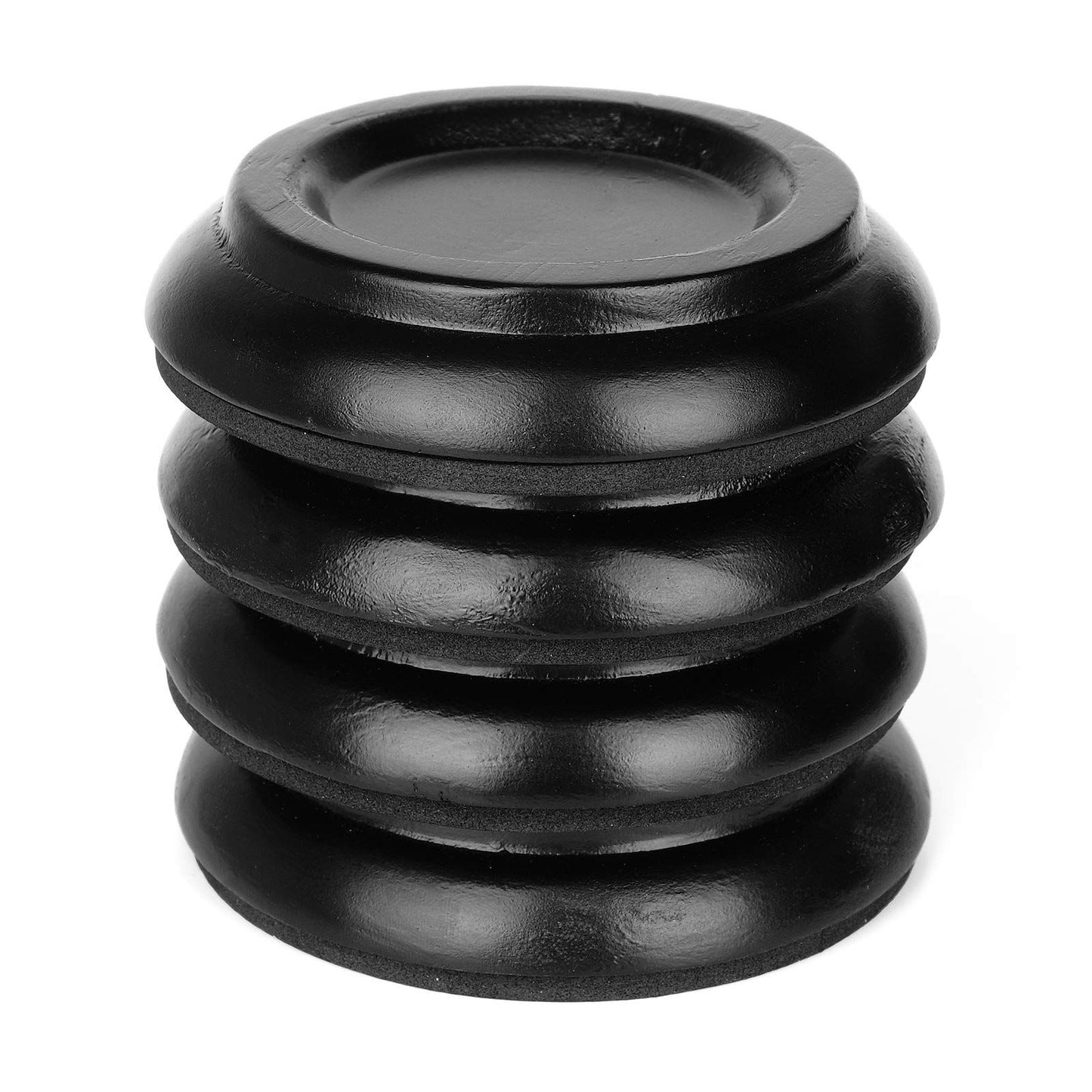 Piano Caster Cups for Upright Piano Wooden Piano Caster Piano Leg Floor Protectors with Non-Slip & Anti-Noise Foam Hardwood Floor Protectors, Set of 4, Black
