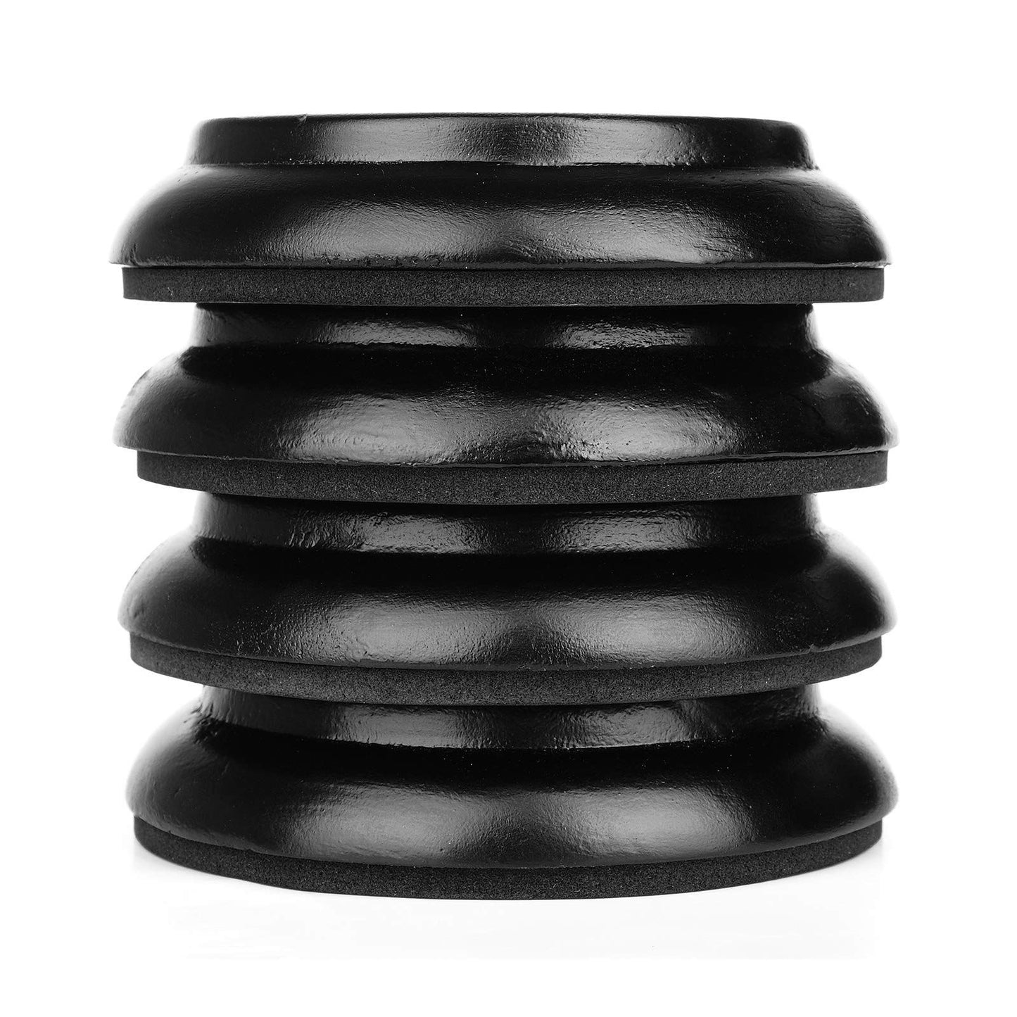 Piano Caster Cups for Upright Piano Wooden Piano Caster Piano Leg Floor Protectors with Non-Slip & Anti-Noise Foam Hardwood Floor Protectors, Set of 4, Black