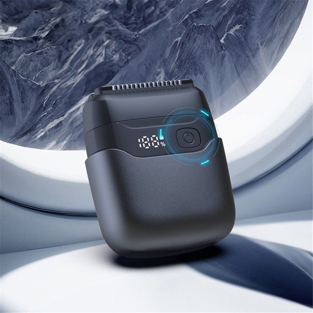Men's electric shaver: dual blade shaver, LED display screen, USB-C fast charging, waterproof - very suitable for travel and shaving at home（black）