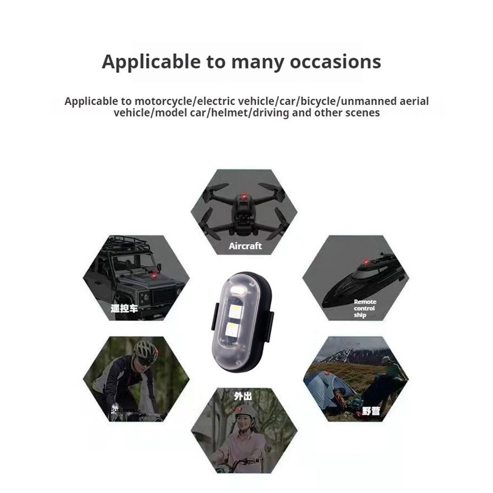 6PCS Wireless LED Lights for Car with Remote Control, Halloween Wireless LED Strobe Lights 8 Colors USB IP65 Waterproof Anti-Collision Warning Light for Car Interior Truck Drone Aircraft Bike