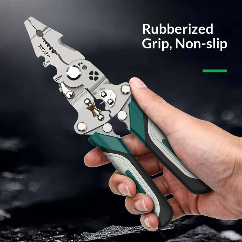 18 In 1 Foldable Wire Stripper,Multifunctional Foldable Wire Stripper Electrical Pliers,For Cutting And Pulling Wires Cable Scissors (A)